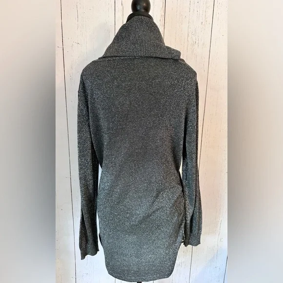 MICHAEL Michael Kors Metalic Black & Silver Cowl Neck Women’s Sweater Size XL - Picture 3 of 12